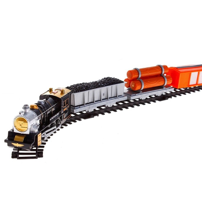 Железная дорога &laquo;Паровоз&raquo;, работает от батареек, МИКС