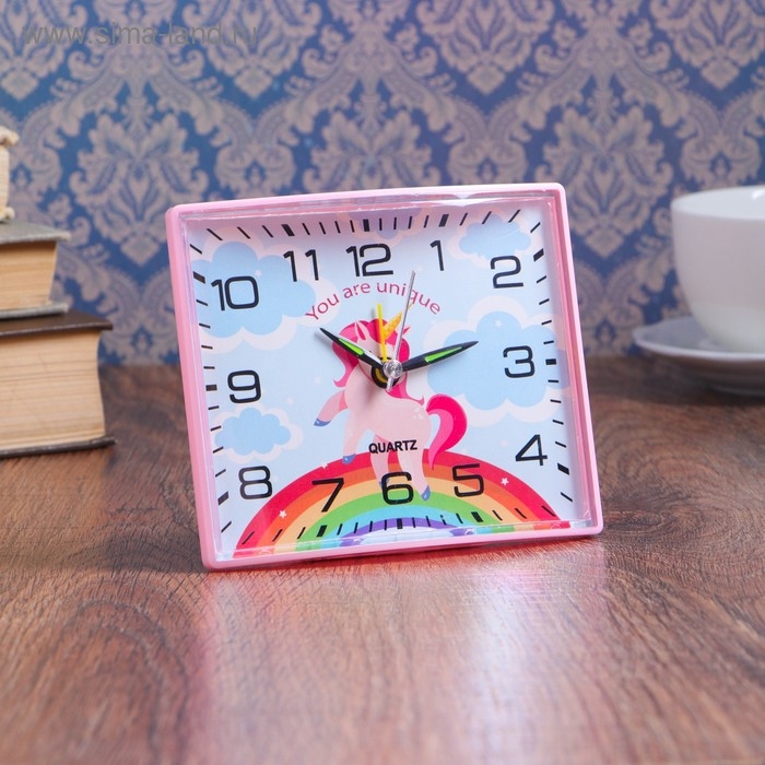 Часы настольные будильник детский Часы настольные будильник детский "Единорог", 12.5 х 10.5 см