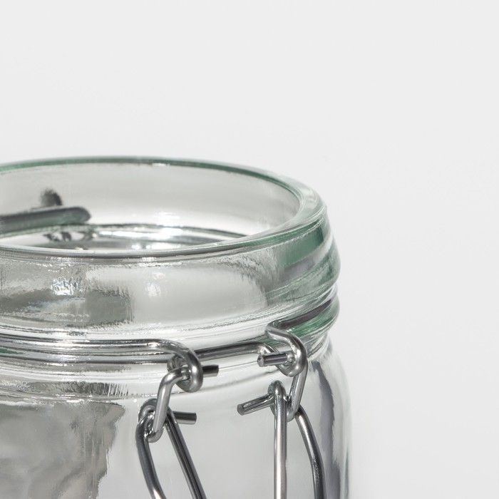 Банка стеклянная для хранения сыпучих продуктов Доляна &laquo;Оптима&raquo;, 250 мл, 6,5&times;11,5 см, с бугельным замком