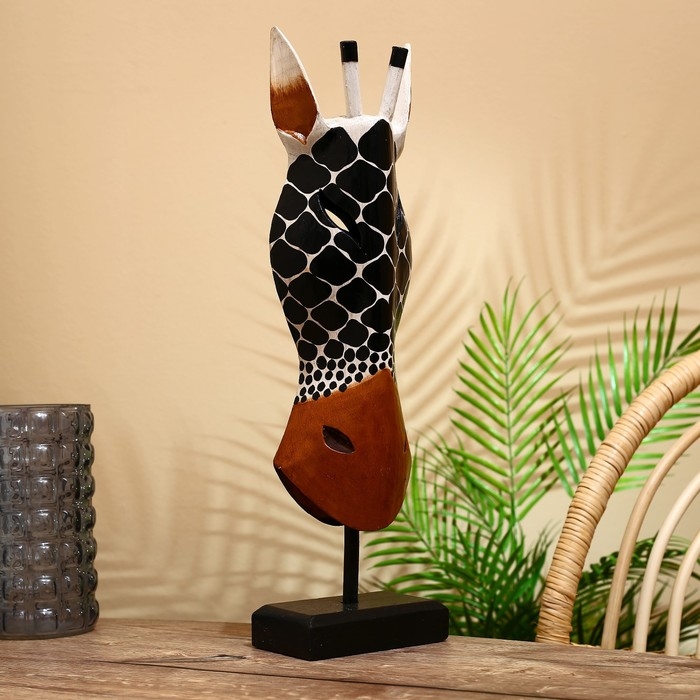 Маска Маска "Зебра" на подставке, албезия 50 см