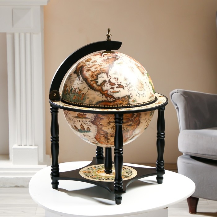 Глобус бар декоративный Глобус бар декоративный "Карта странника" с подставкой внизу 41,6х41,6х56 см