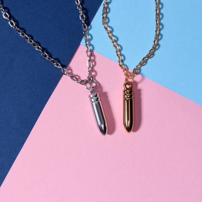 Кулоны «Неразлучники» пули, цвет серебристо-золотой, L=45 см Кулоны «Неразлучники» пули, цвет серебристо-золотой, L=45 см