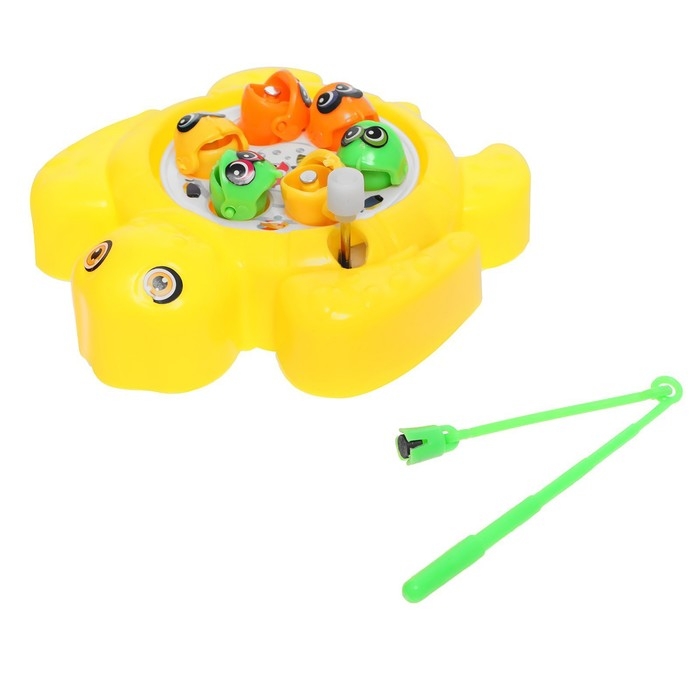 Рыбалка заводная «Черепашка», 6 рыбок, 1 удочка, МИКС
