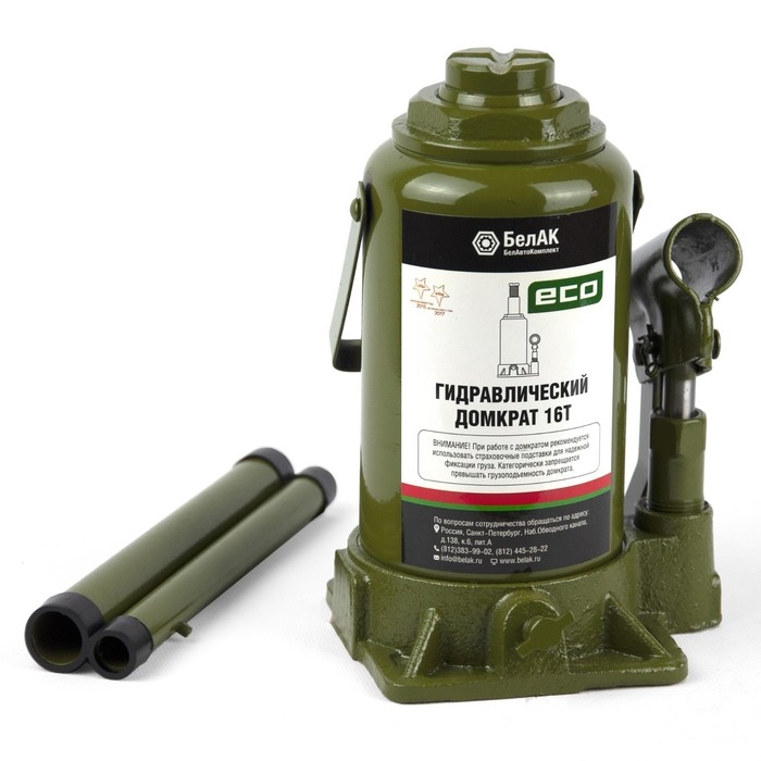 Домкрат гидравлический  Домкрат гидравлический "БелАК" ECO БАК.70020, подъем/подхват 390/200 мм, 16 т