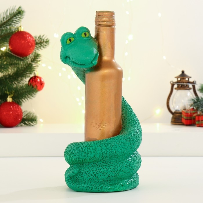 Копилка Копилка "Змея с бутылкой" зеленая, 30см