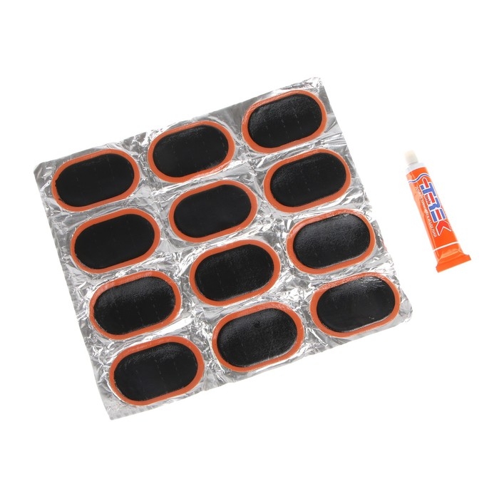 Набор заплаток для ремонта шин 12 шт + клей Набор заплаток для ремонта шин 12 шт + клей