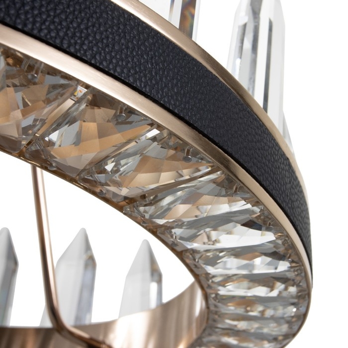 Люстра "Кристалл" LED 50Вт 3000К черно-золотой 50х50х35-155 см BayerLux