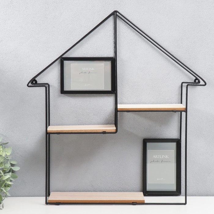 Фоторамка-коллаж с полкой (на 2 фото) 10х15 см Фоторамка-коллаж с полкой (на 2 фото) 10х15 см