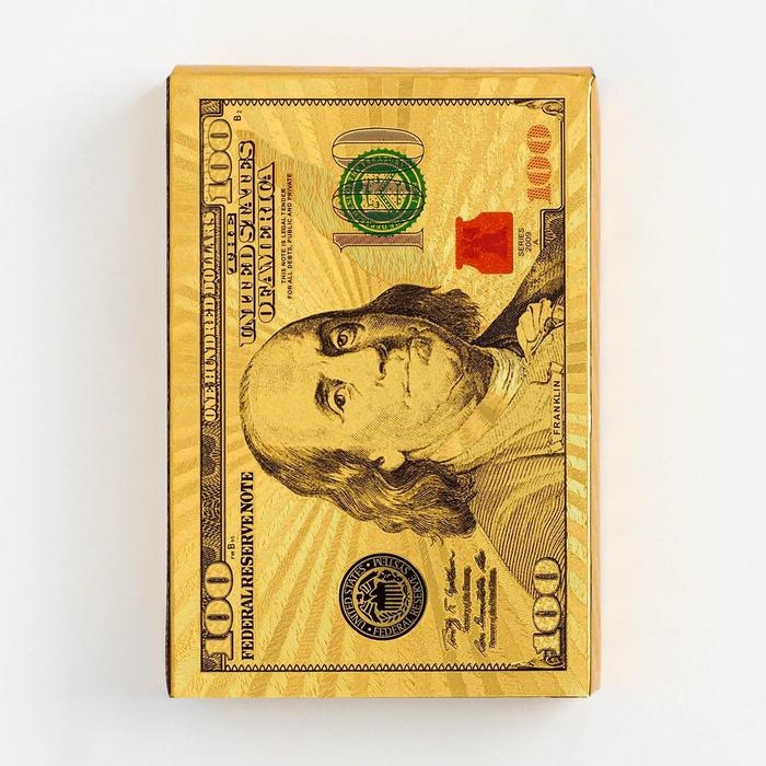 Карты игральные пластиковые Карты игральные пластиковые "100 долларов", 55 шт, 9 х 6 см