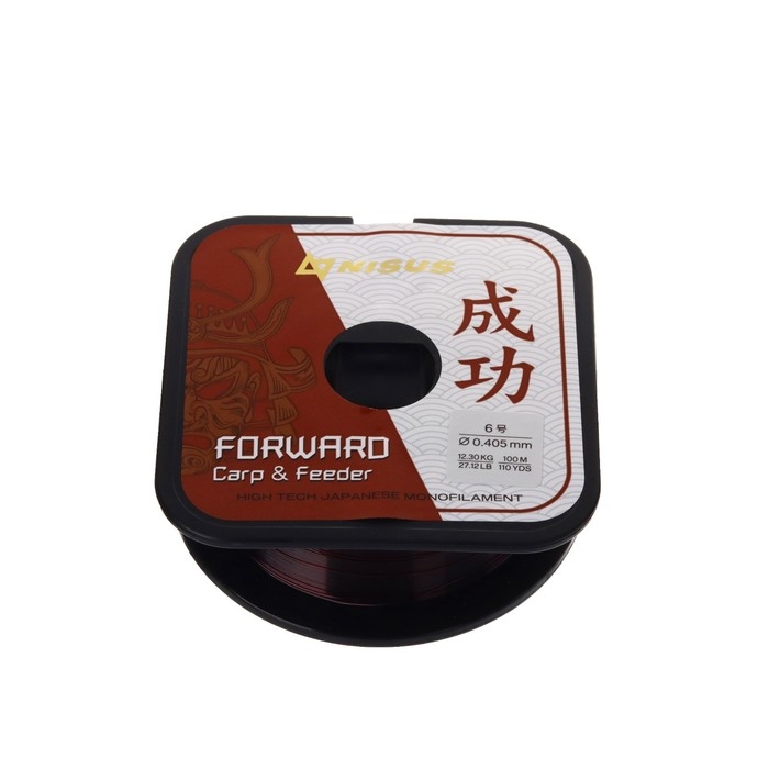 Леска NISUS FORWARD Carp & Feeder, диаметр 0.405 мм, тест 12.3 кг, 100 м, коричневая Леска NISUS FORWARD Carp & Feeder, диаметр 0.405 мм, тест 12.3 кг, 100 м, коричневая