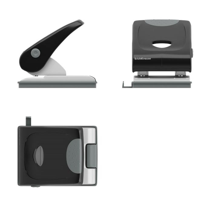 Дырокол ErichKrause Elegance, до 40 листов, диаметр прокола 5.5 мм, расстояние между проколами 80 мм, черный Дырокол ErichKrause Elegance, до 40 листов, диаметр прокола 5.5 мм, расстояние между проколами 80 мм, черный