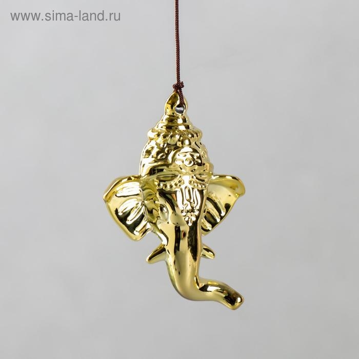 Музыка ветра+ловец снов Музыка ветра+ловец снов "Голова Ганеши в круге" 4 трубки 52 см