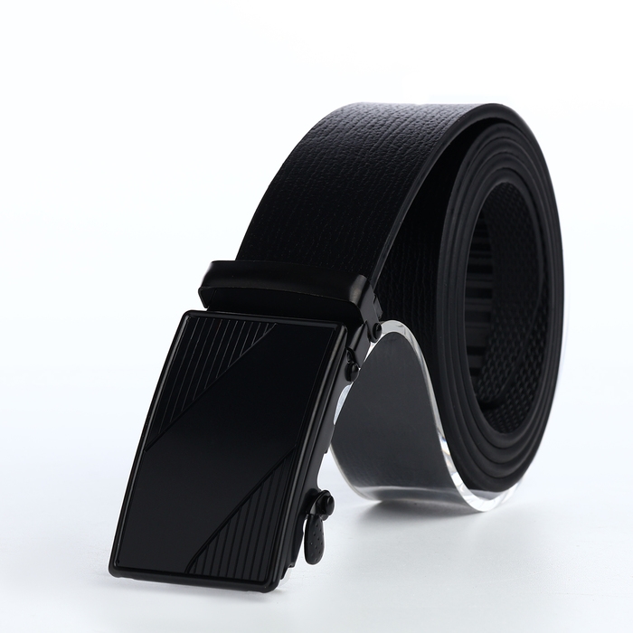 Ремень мужской, ширина 3,5 см, пряжка автомат, цвет чёрный Ремень мужской, ширина 3,5 см, пряжка автомат, цвет чёрный