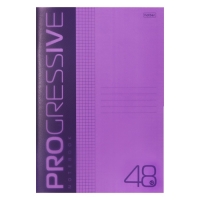 Тетрадь A4, 48 листов, в клетку, PROGRESSIVE, пластиковая обложка, блок 65 г/м2, фиолетовая