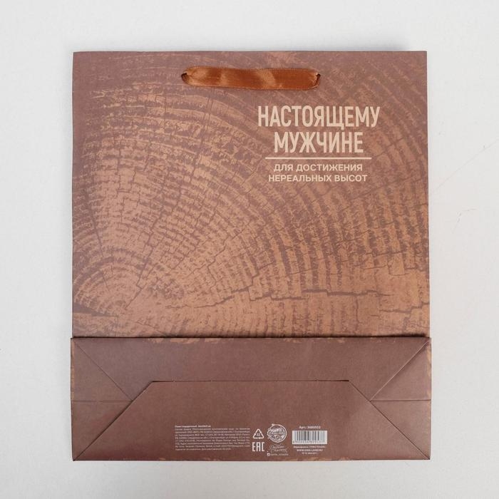 Пакет подарочный крафтовый вертикальный, упаковка, «Нереальных высот», M 25.5 х 30 х 9 см Пакет подарочный крафтовый вертикальный, упаковка, «Нереальных высот», M 25.5 х 30 х 9 см