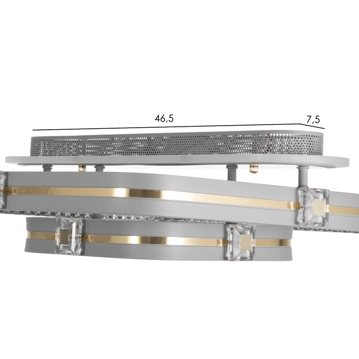 Люстра с ПДУ Люстра с ПДУ "Люминара" 2хLED 106Вт 3000-6000К RGB серый золотой 50х47х16см