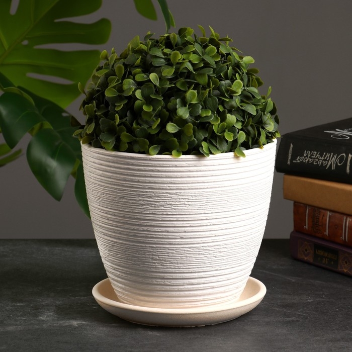 Горшок цветочный  Горшок цветочный "Халва" белый крокус, 2,3 л