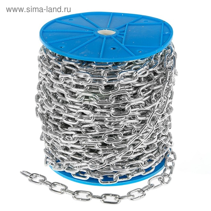 Цепь короткозвенная ТУНДРА krep, DIN766, диаметр 5 мм, сварная, оцинкованная, 40 м Цепь короткозвенная ТУНДРА krep, DIN766, диаметр 5 мм, сварная, оцинкованная, 40 м