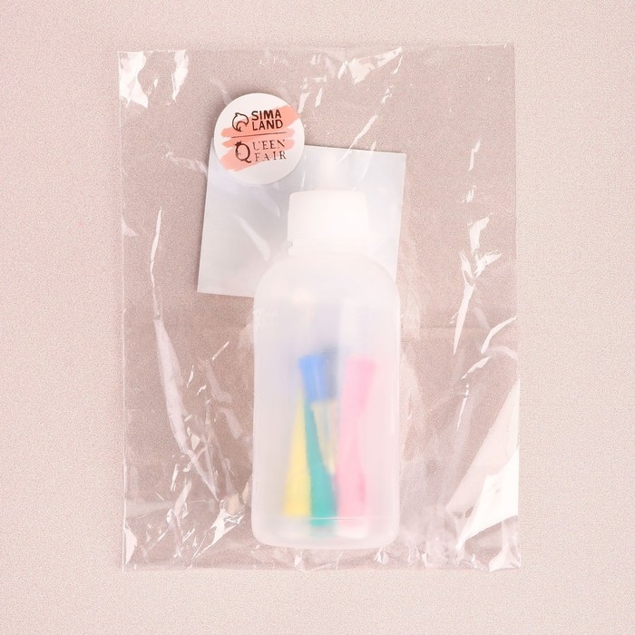 Бутылочка для нанесения краски, со шкалой деления, 50 мл, 7 насадок, цвет разноцветный/прозрачный Бутылочка для нанесения краски, со шкалой деления, 50 мл, 7 насадок, цвет разноцветный/прозрачный