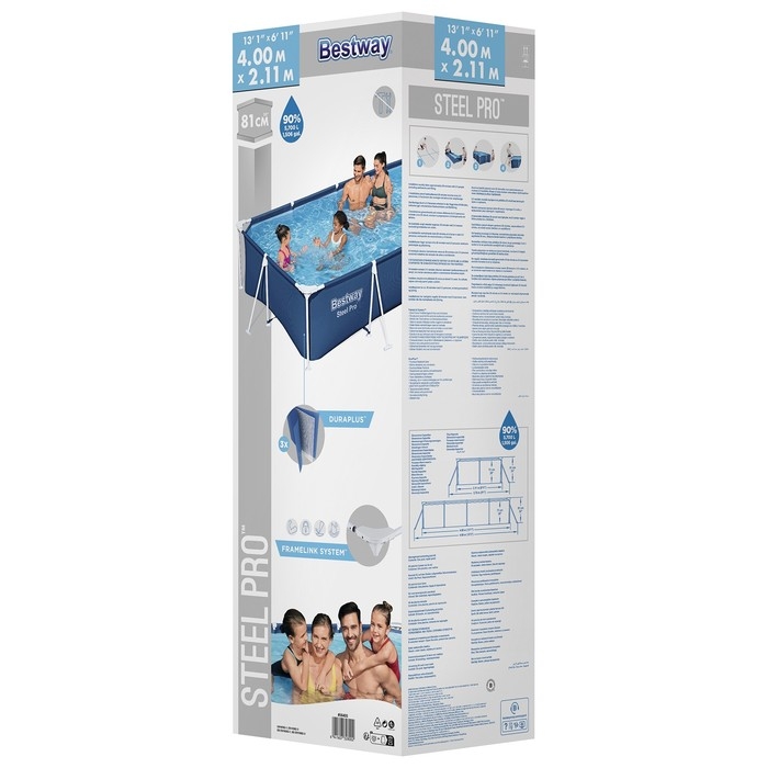 Бассейн каркасный Steel Pro, 400 х 211 х 81 см, 56405 Bestway