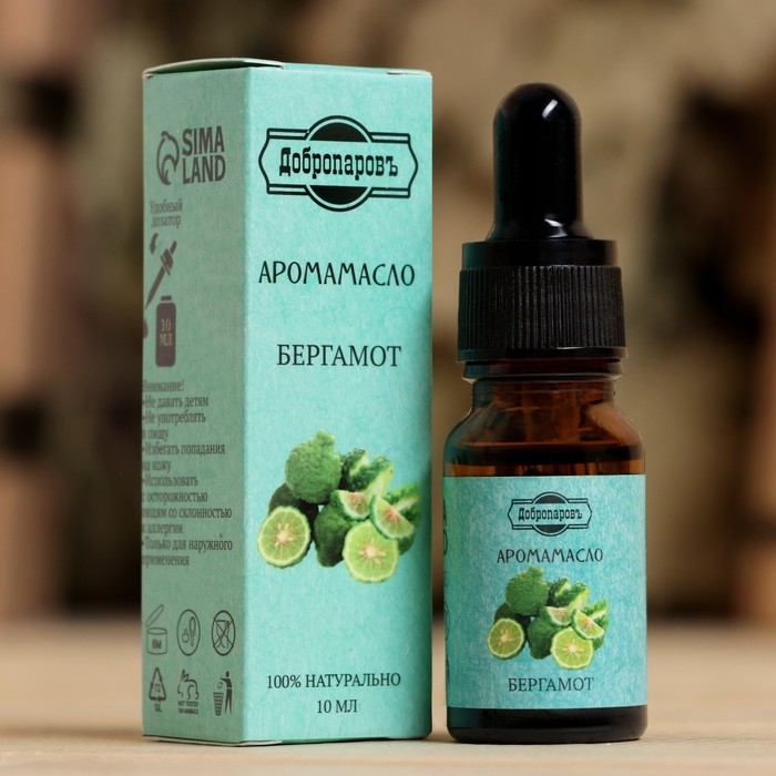 Эфирное масло Эфирное масло "Бергамот", удобный дозатор, 10мл, "Добропаровъ"