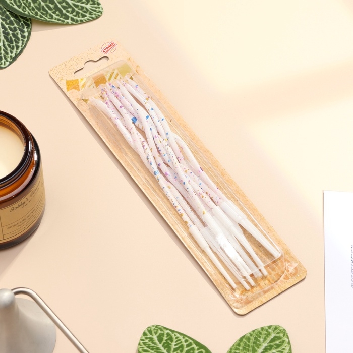 Свечи для торта Свечи для торта "Серпантин. Клякса", 10 шт, белые