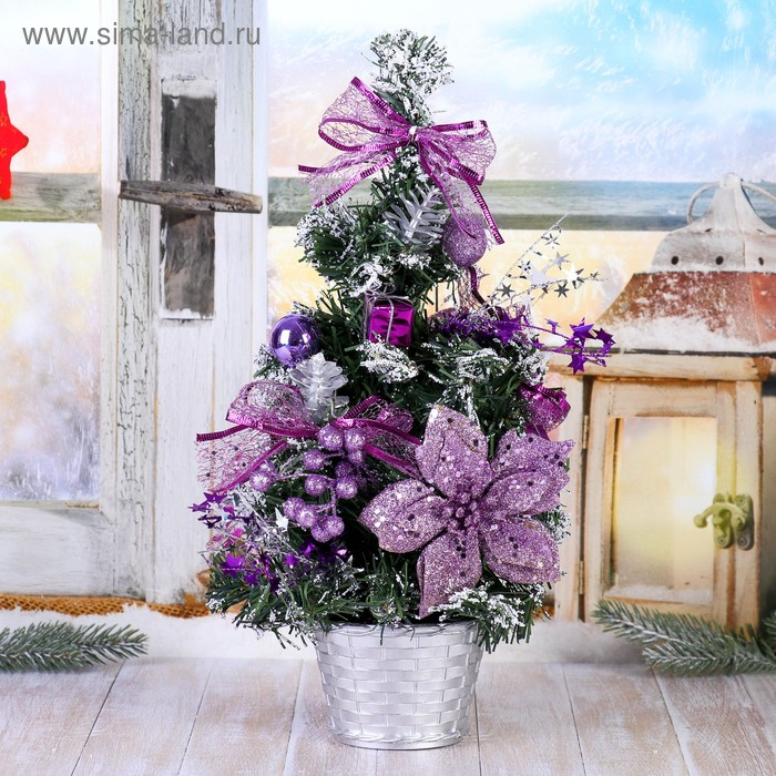 Ёлка декор Ёлка декор "Зимний лес" 40 см, сиреневый