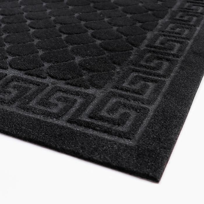 Коврик влаговпитывающий «Чешуйки», 60×90 см, цвет чёрный Коврик влаговпитывающий «Чешуйки», 60×90 см, цвет чёрный