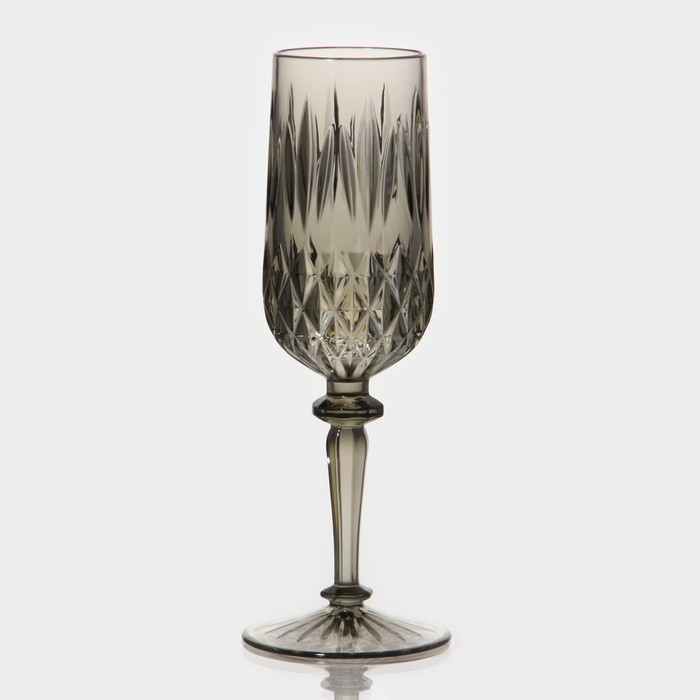 Бокал «Грани», 200 мл, 7,6×21,5 см, цвет серый Бокал «Грани», 200 мл, 7,6×21,5 см, цвет серый