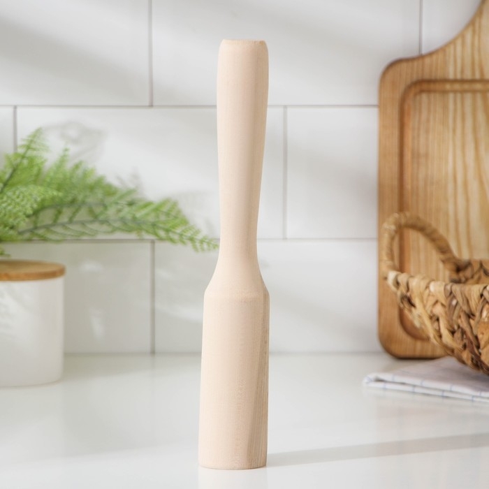 Картофелемялка-толкушка Доляна, 26×4.3 см, берёза Картофелемялка-толкушка Доляна, 26×4.3 см, берёза