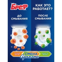 Блок для унитаза Bref Смена Аромата "Сочный персик-Яблоко", 3 шт х 50 гр