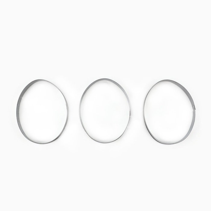 Набор форм для печенья KONFINETTA «Яйцо»: 3 шт, размер 5,7 х 4,5 х 1,3 см, нержавеющая сталь Набор форм для печенья KONFINETTA «Яйцо»: 3 шт, размер 5,7 х 4,5 х 1,3 см, нержавеющая сталь