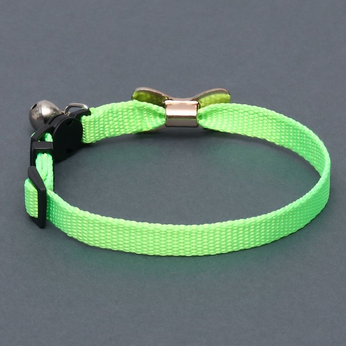 Ошейник кошачий Ошейник кошачий "Бантик" со стразами, 30 х 1 см, салатовый