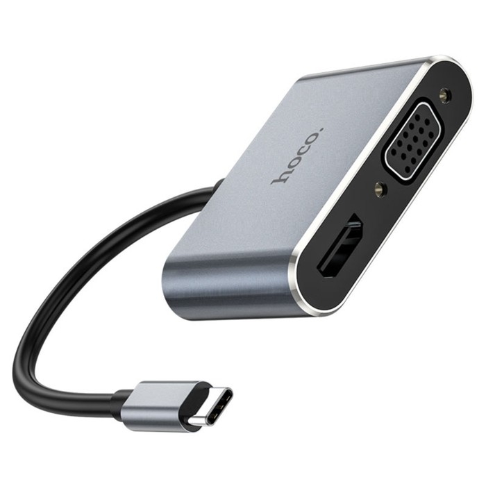 Адаптер Hoco HB30, HDMI/VGA/USB3.0/PD 15 см, серый Адаптер Hoco HB30, HDMI/VGA/USB3.0/PD 15 см, серый