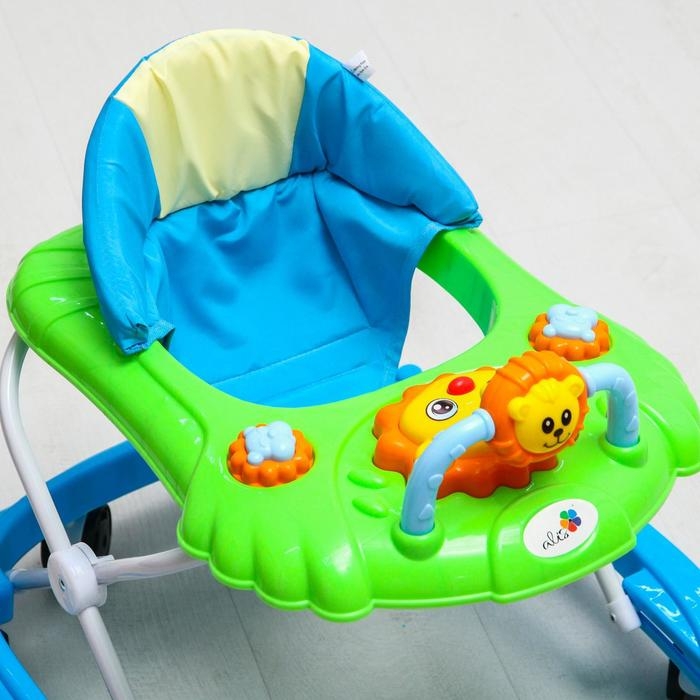 Ходунки «Львенок», 8 колес, тормоз, муз., игрушки, синий-зеленый Ходунки «Львенок», 8 колес, тормоз, муз., игрушки, синий-зеленый