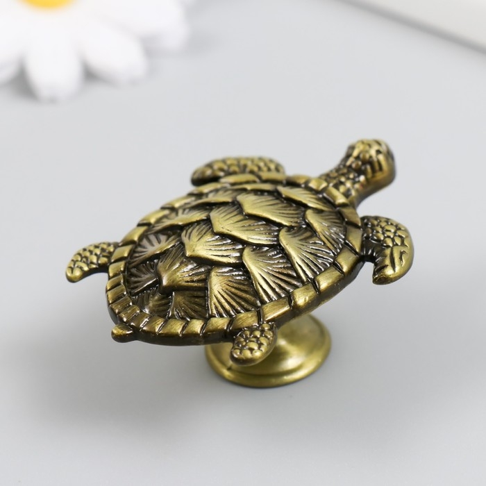Ручка для шкатулки металл Ручка для шкатулки металл "Черепаха" бронза 6,1х4,4 см