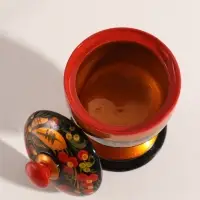 Сахарница дерево хохлома &laquo;Ягодка на ножке&raquo;, 12&times;9 см