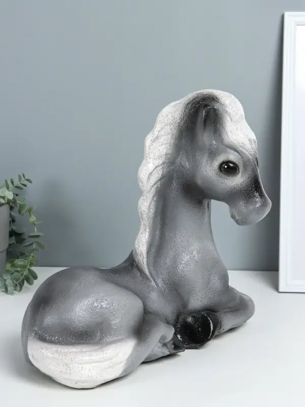 Копилка "Лошадь лежа" большая 34х39х21 см, серый