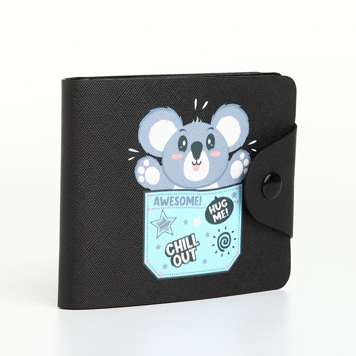 Кошелёк на кнопке, цвет чёрный Кошелёк на кнопке, цвет чёрный