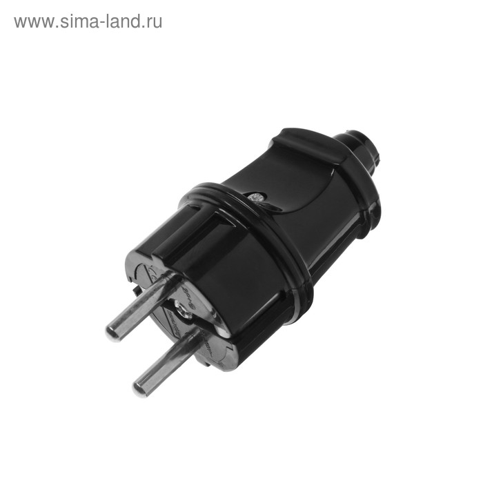 Вилка прямая Smartbuy, 16 А, 250 В, с з/к, черная Вилка прямая Smartbuy, 16 А, 250 В, с з/к, черная