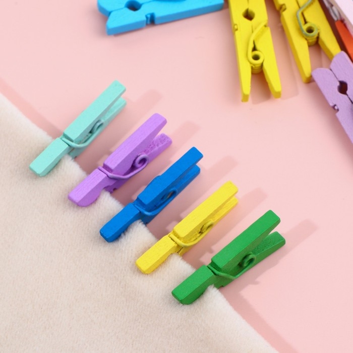 Прищепки для шитья, 2,5 × 0,7 × 0,3 см, 18 шт, цвет разноцветный Прищепки для шитья, 2,5 × 0,7 × 0,3 см, 18 шт, цвет разноцветный