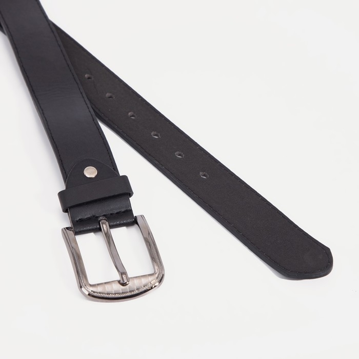 Ремень мужской, ширина 3,5 см, винт, пряжка металл, цвет чёрный Ремень мужской, ширина 3,5 см, винт, пряжка металл, цвет чёрный