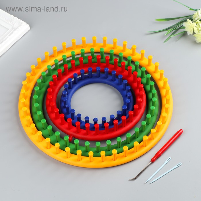 Набор устройств для вязания 4 шт крючок и игла в комплекте d=14 см, 19 см, 24 см, 30 см Набор устройств для вязания 4 шт крючок и игла в комплекте d=14 см, 19 см, 24 см, 30 см