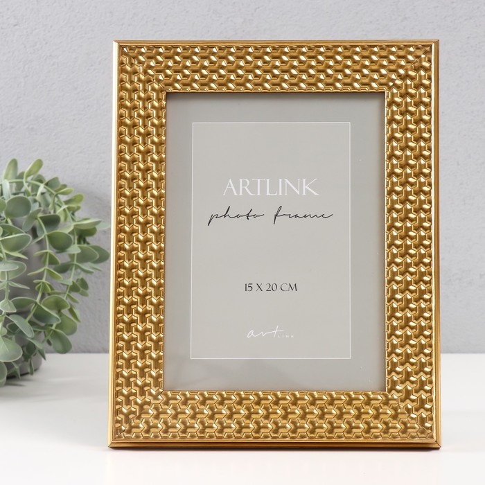 Фоторамка пластик Фоторамка пластик "Grace" 15х20 см, золото (пластиковый экран)