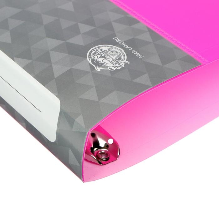 Папка на 4 кольцах А4, Calligrata, 25 мм, 700 мкм, внутренний и торцевой карман, розовая Папка на 4 кольцах А4, Calligrata, 25 мм, 700 мкм, внутренний и торцевой карман, розовая