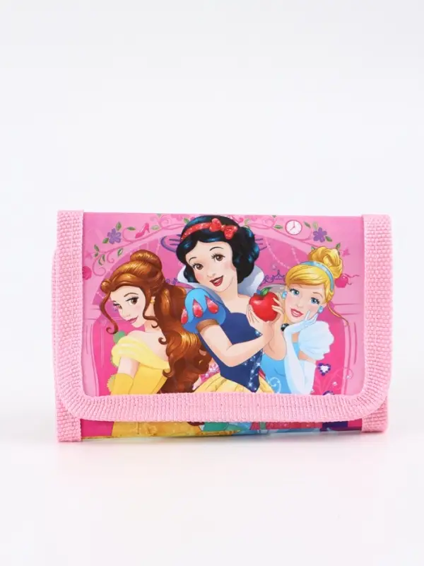 Кошелек детский на липучке, розовый, Принцессы