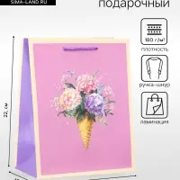 Пакет подарочный ламинированный &laquo;Цветочная радость&raquo; 18&times;22.3&times;10 см