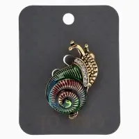 Брошь "Улитка", цветная в чернёном золоте