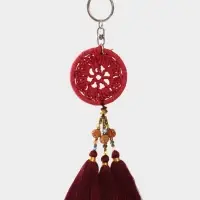 Брелок "Ловец снов" 19 см, цв. бордовый Брелок "Ловец снов" 19 см, цв. бордовый