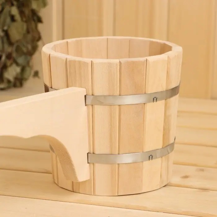 Ковш - черпак для бани и сауны, 1.5 л, липа, нержавеющий обруч, 48 см, &laquo;Добропаровъ&raquo;